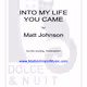 Into My Life You Came ~ piano solo