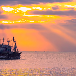 Twilight at the Sattahip Sea,Thailand