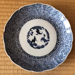#spm0007/Old Imari_Sometsuke, flower arabesque_medium plate