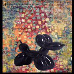 Dog-Balloon-Black #001