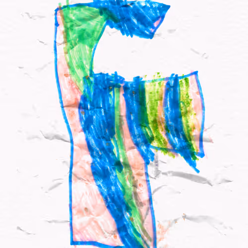 Letter F Crumpled Art Series