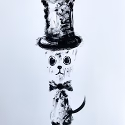 Black Tie Cat in a Hat