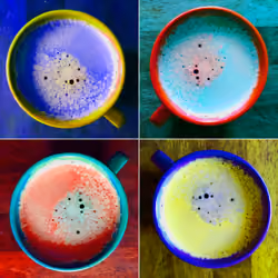 Coffee Mood Quadrants Blue+Yellow