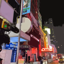 Filming in Time Square