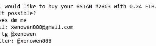 Message to buy 8SIAN #2863