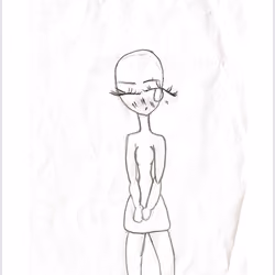 shy girl- no hair 
