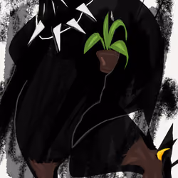 King Black Eagle and a Potted Flower