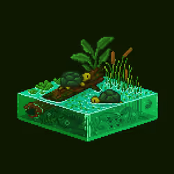 Turtle on a log -pixel Diorama Box #5