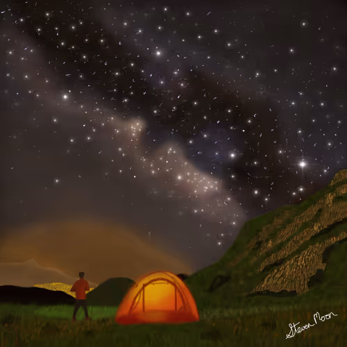 Camping under the stars