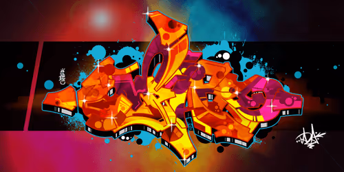 Nebula space graffiti