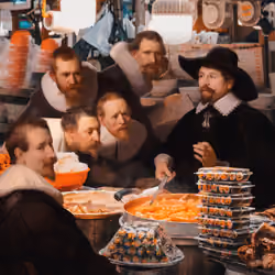 Visitor #254: Dr. Tulp introducing Korean cuisine to his friends