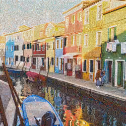 Water channel and colorful houses of Burano Island