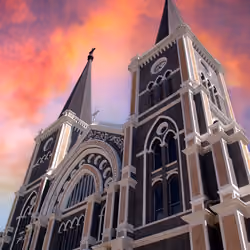The colors of the sky above the church