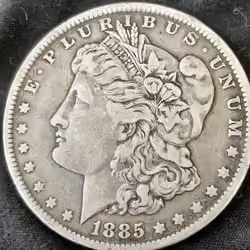 RareCurrency Collection:  1885 O Morgan Silver Dollar - 001