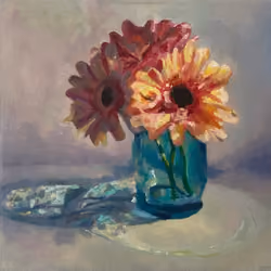 Glass and flowers