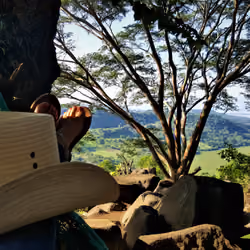 Hamac nap with a Suchitlan Lake view, El Salvador