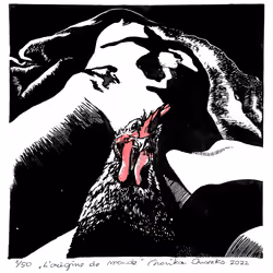 LORIGINE DU MONDE - linocut by Monika Onoszko, Limited Edition