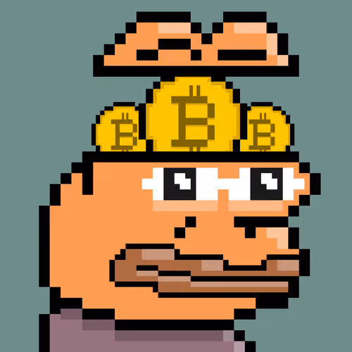 CryptoPunkPepe #0052 "Bitcoin on Pepe's mind"