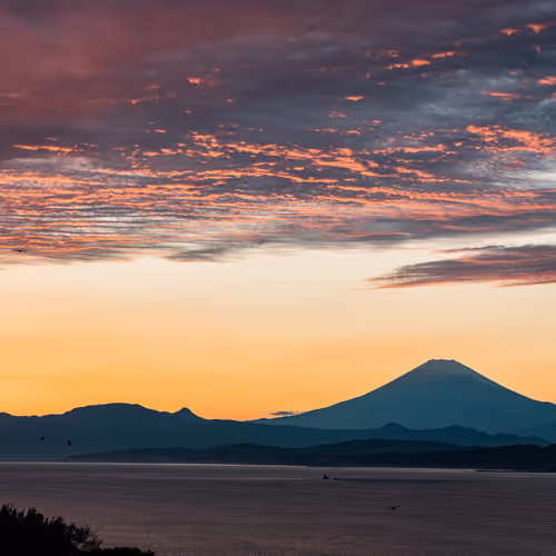 Mt.Fuji, sea and sunset
