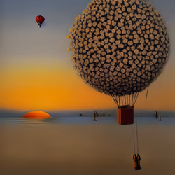Hot air balloon sunset