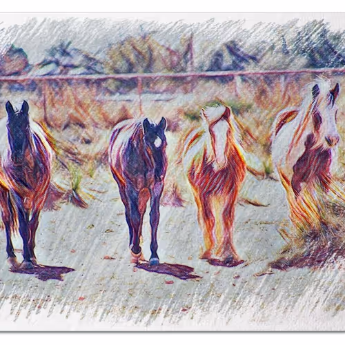 the horses