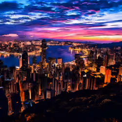 SUNSET OVER HONG KONG