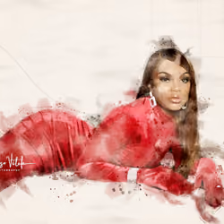Karri C - All Hits no Misses - Digital Water Color by Alfonso Vitela