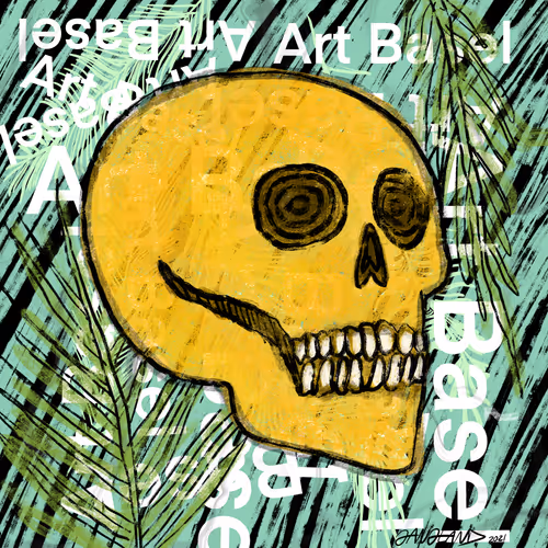 Gangland Skull #329 - "Art Basel 2021" - by Eddie Gangland