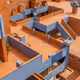 labyrinth of colour_GaudiDistrict_blue roofpuzzle wide