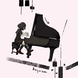 Decrescendo piano pattern. 