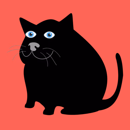 Clumsy Fat Cat - Black