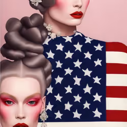 American flag woman art#3