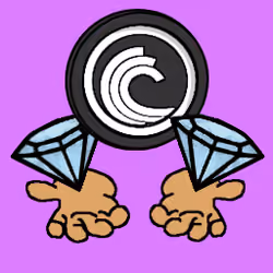 Dr256 - Diamond Hands #0142 - BTT Human with Blue Diamonds and Lavender Background