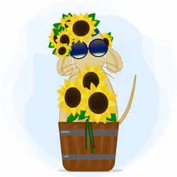 Rat with Sunflowers