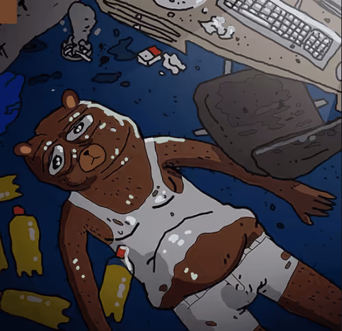 Bobo depressed in room