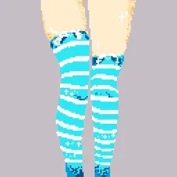 pixelart bunny overknee blue #4