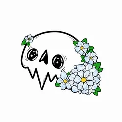Flower Skull #010