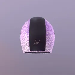 3D Motorcycle Helmet- Pink with Silver Print