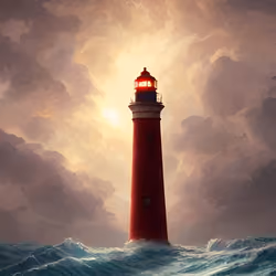 LightHouse in Raging Sea AI