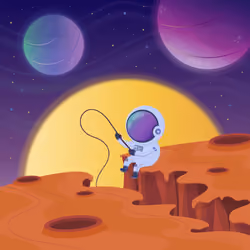 Astronaut catching stars