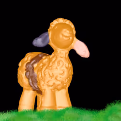 Four colored sheep