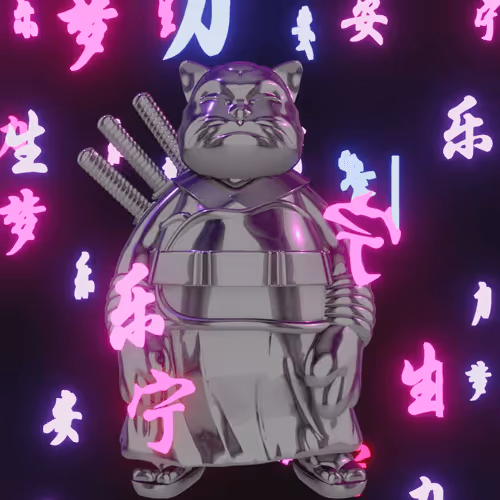 3D SamuraiCats by Hiro Ando limited edition