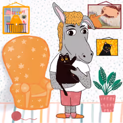 Cat Lover Donkey