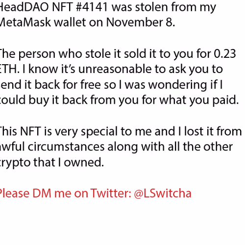 help me get my NFT back