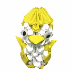 Lemon Yellow 3D Origami Bird