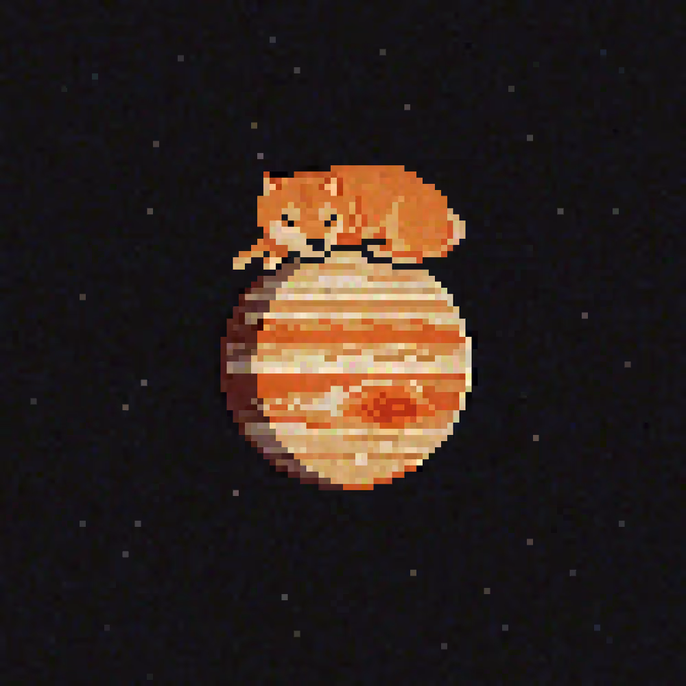 Dreaming Doge #12: 木星の眠そうな犬 (Sleepy Dog on Jupiter)