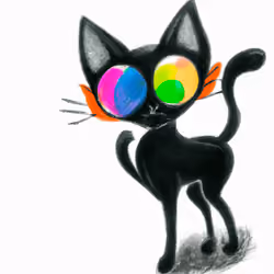 AI pencil drawing black cat