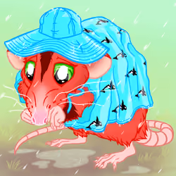 Lil Ratties - Series #4 - Poncho Rats - Whale Poncho 