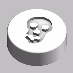 White Round Skull Pinger #29