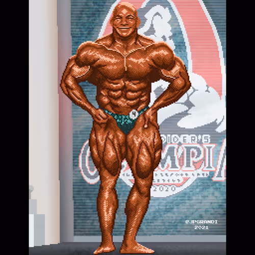 "Big Ramy" - Mamdouh Elssbiay Pixel Art Portrait - 1 of 1